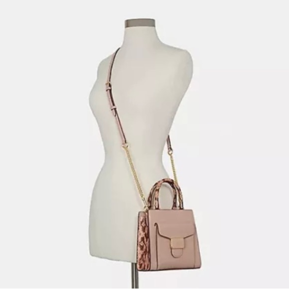 NWOT Coach C6779 Mini Pepper Crossbody Pebble and Embossed Leather Shell Pink - Picture 5 of 11